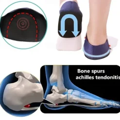 1pair Heel Brace With Hook And Loop Fastener Breathable Heel Cushions Heel Cups With Gel Pads For Women Men