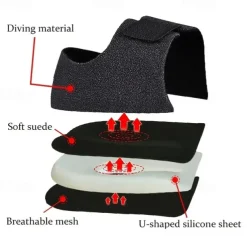 1pair Heel Brace With Hook And Loop Fastener Breathable Heel Cushions Heel Cups With Gel Pads For Women Men