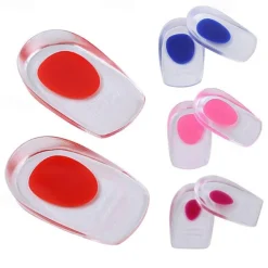 1pair Soft Silicone Gel Insoles For Heel Spurs Pain Relief Foot Cushion Foot Massager Care Heel Cups Shoe Pads Height Increase Insoles