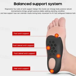 1pair Soft Silicone U-shaped Corrective Insole Plantar Fascia Arch Support Suitable For Flat Feet Correction