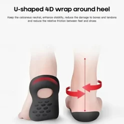 1pair Soft Silicone U-shaped Corrective Insole Plantar Fascia Arch Support Suitable For Flat Feet Correction