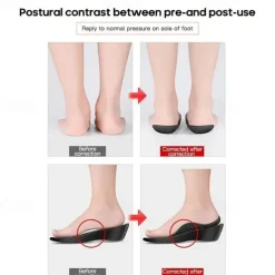 1pair Soft Silicone U-shaped Corrective Insole Plantar Fascia Arch Support Suitable For Flat Feet Correction