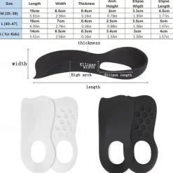 1pair Soft Silicone U-shaped Corrective Insole Plantar Fascia Arch Support Suitable For Flat Feet Correction