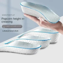 1Pair/pack Invisible Height Increasing Insole Orthopedic Arch Support Insole Soft Elastic Light Weight for Men Women Shoes Pads
