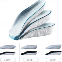 1Pair/pack Invisible Height Increasing Insole Orthopedic Arch Support Insole Soft Elastic Light Weight for Men Women Shoes Pads