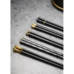 5Pairs Chopsticks Alloy Chopsticks Set Japanese Style Chopsticks