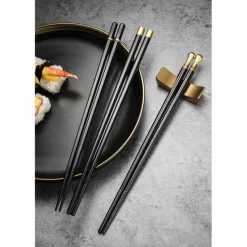 5Pairs Chopsticks Alloy Chopsticks Set Japanese Style Chopsticks