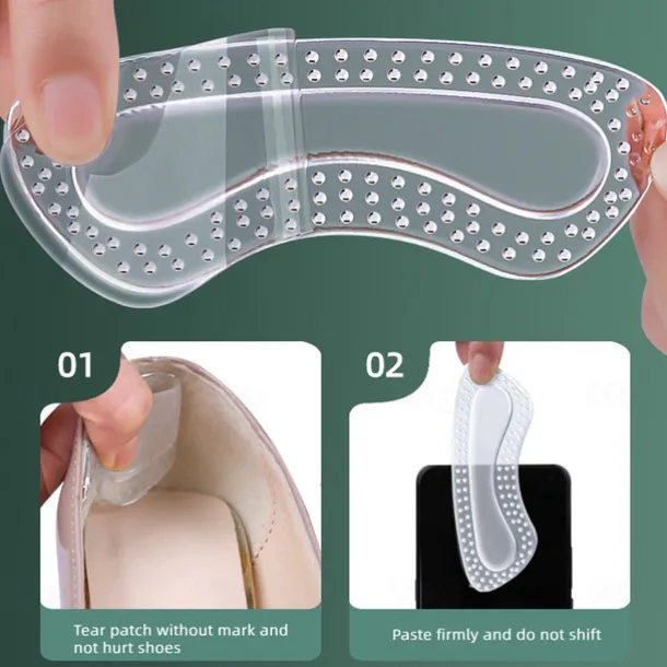 5Pairs Gel Shoe Insoles Feet Care Cushion Anti-Wear Adhesive High Heel Pad Women Liner Grips Protector Stickers Pain Relief GEL Heel Protectors Products Non Slip Shoe Pads for High Heels