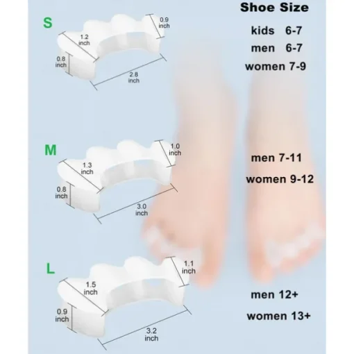 2Pairs Toe Separators Toe Spacers for Women Men to Correct Bunion, Relieve Feet Pain, Foot Alignment, Toe Straighteners for Hammertoes