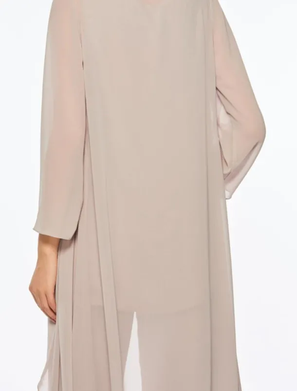 Pantsuit 3 Piece Mother of the Bride Elegant Plus Size Floor Length Chiffon Sleeveless Wrap Included with Solid Color to impress free custom size