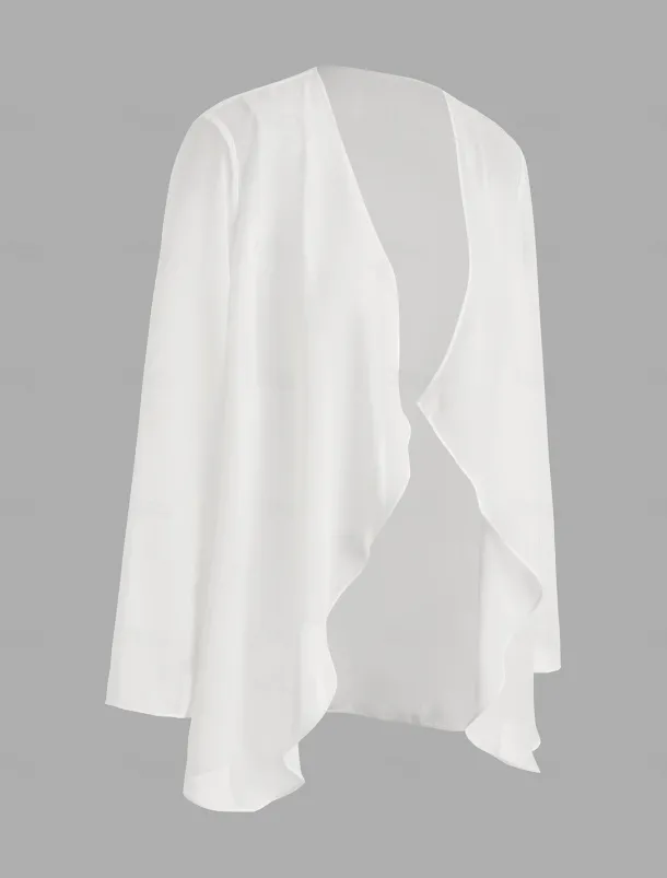 Pantsuit 3 Piece Mother of the Bride Formal Wedding Guest Elegant Plus Size Wrap Floor Length Chiffon Sleeveless with Lace free custom size