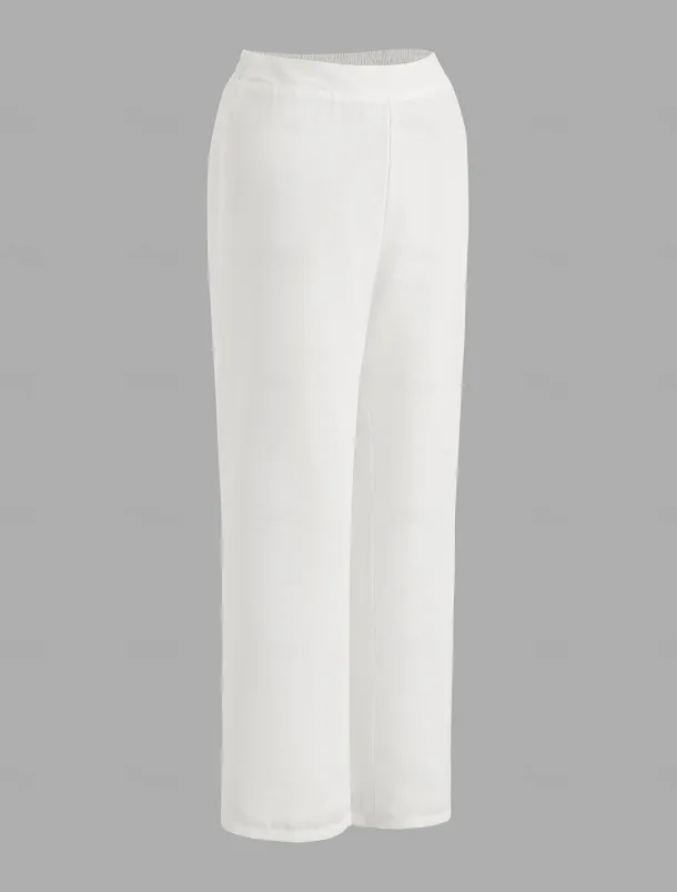 Pantsuit 3 Piece Mother of the Bride Formal Wedding Guest Elegant Plus Size Wrap Floor Length Chiffon Sleeveless with Lace free custom size