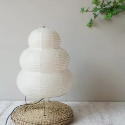 Paper Lamp Modern Retro Desk Lamp Japanese Design Paper Lampshade LED Rice Paper Desk Lamp Homestay Bedroom Living Room/Restaurant Decoration Home Study Desk Lamp