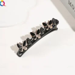 parkling Crystal Stone Braided Hair Clips with 3 Small Clips Pearl shaped hairpin duckbill clipBraided Hair Clip with Rhinestones for Women/Girls