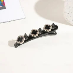 parkling Crystal Stone Braided Hair Clips with 3 Small Clips Pearl shaped hairpin duckbill clipBraided Hair Clip with Rhinestones for Women/Girls