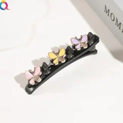 parkling Crystal Stone Braided Hair Clips with 3 Small Clips Pearl shaped hairpin duckbill clipBraided Hair Clip with Rhinestones for Women/Girls