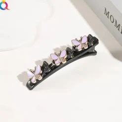 parkling Crystal Stone Braided Hair Clips with 3 Small Clips Pearl shaped hairpin duckbill clipBraided Hair Clip with Rhinestones for Women/Girls