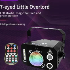 Party Light Indoor Disco Ball Light – Sound Activated DJ LED Stage Lights with Pattern Projection & Remote Control, Perfect Gift for Parties and Events