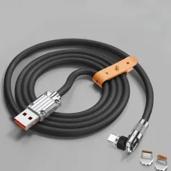 Passenger Cable Rotating Magnetic Cable 540 Degrees Fast Charging Silicone TYPEC Triple Hand Travel Magnetic Cable Charging Cable