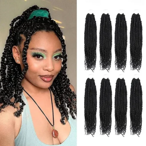 Passion Twist Hair 12 Inch Water Wave Crochet Hair for Black Women Short Passion Twist Crochet Hair for Butterfly Locs 8 Packs Bob Spring Twist Hair Synthetic Curly Crochet Passion Twist Braiding Hair