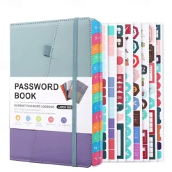 Password Book A5 Letter Tag Password Notebook Computer and Website Login Password Organizer and Manager 240 Pages with Inner Pocket 8.4x5.9 Inches