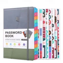 Password Book A5 Letter Tag Password Notebook Computer and Website Login Password Organizer and Manager 240 Pages with Inner Pocket 8.4x5.9 Inches