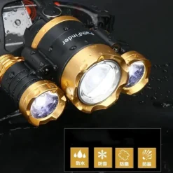 Pathfinder IR Sensor LED Headlight Headlamp Head Flashlight Torch Zoomable 12000 Lumen T6 Rechargeable Forehead Lamp Light Fishing