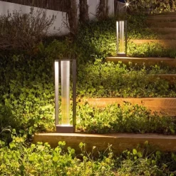 Pathway Lights Post Lights IP55 Waterproof Outdoor Lamp Post Lawn Light Floor Lamp Metal Glass E26 Lampholder Hardwired