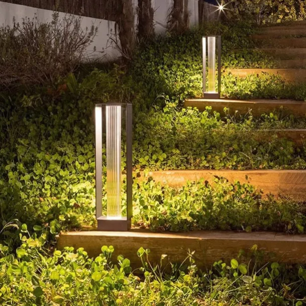 Pathway Lights Post Lights IP55 Waterproof Outdoor Lamp Post Lawn Light Floor Lamp Metal Glass E26 Lampholder Hardwired