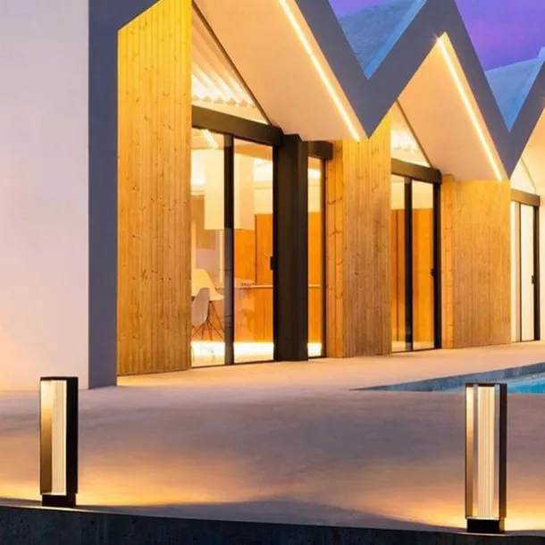 Pathway Lights Post Lights IP55 Waterproof Outdoor Lamp Post Lawn Light Floor Lamp Metal Glass E26 Lampholder Hardwired