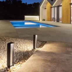 Pathway Lights Post Lights IP55 Waterproof Outdoor Lamp Post Lawn Light Floor Lamp Metal Glass E26 Lampholder Hardwired