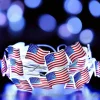 Patriotic LED String Lights Independence Day Decor Lights 2m 20LEDs Battery Powered Fourth of July Stars Fairy Lights Red White Blue Holiday Home Decoration