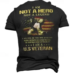 Patriotic T Shirts For Men American US Flag T Shirt Short Sleeve T shirt 3D Print Crew Neck Round Neck Shirt Fashion Daily Basic Street Casual Daily Black Summer Spring All Seasons Clothing