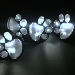 Paw Print Solar Outdoor Lights Solar Lights Outdoor Waterproof Dog Paw Lights(Set of 4) Cat Puppy Animal Garden Lights Path Paw Lamp Walkway Lighting for PatioYardAny Pet Lover