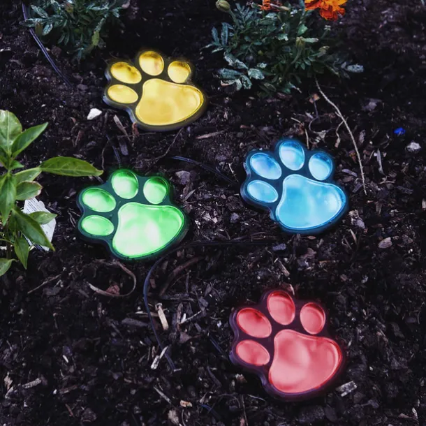 Paw Print Solar Outdoor Lights Solar Lights Outdoor Waterproof Dog Paw Lights(Set of 4) Cat Puppy Animal Garden Lights Path Paw Lamp Walkway Lighting for PatioYardAny Pet Lover