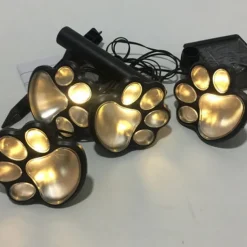Paw Print Solar Outdoor Lights Solar Lights Outdoor Waterproof Dog Paw Lights(Set of 4) Cat Puppy Animal Garden Lights Path Paw Lamp Walkway Lighting for PatioYardAny Pet Lover