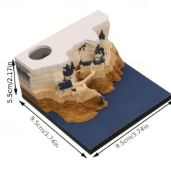 1pc 2024 Desk Calendar Memo Pad 3D Magic Castle Weekly Calendar Notepad 3D Memo Pad DIY Decoration Gift