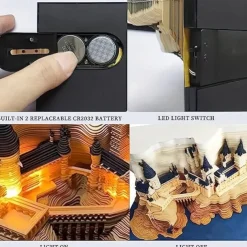 1pc 2024 Desk Calendar Memo Pad 3D Magic Castle Weekly Calendar Notepad 3D Memo Pad DIY Decoration Gift