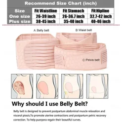 1PC 3 in 1 Postpartum Support - Recovery Belly/waist/pelvis Belt Shapewear Slimming Girdle Beige