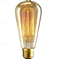 1pc 40 W E26 / E27 ST64 Warm White 2300 k Retro / Dimmable / Decorative Incandescent Vintage Edison Light Bulb 220-240 V