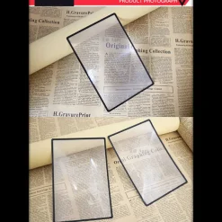 1pc A4 Card Reading PVC Magnifying Glass Large Area Ultra-Thin Business Card Type Magnifying ,3X (300%) Page Magnifying Lens,Reading Magnifier For The Elderly, Back to School Gift