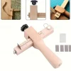 1pc Adjustable Wooden Leather Strap Maker with 5 Replacement Blades for DIY Leathercraft and Gardening Tools Craft Belt Cutter