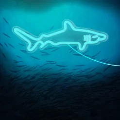1pc Blue Shark LED Neon Light Sign, USB Powered Neon Sign Light for Home Bedroom Aquarium Zoo Bar Club Pub Party Wall Art Decoration Hanging Light