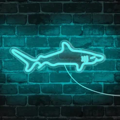 1pc Blue Shark LED Neon Light Sign, USB Powered Neon Sign Light for Home Bedroom Aquarium Zoo Bar Club Pub Party Wall Art Decoration Hanging Light