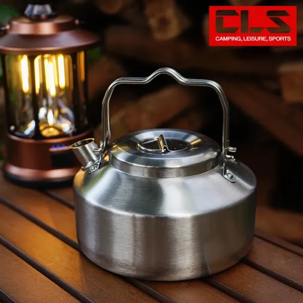 1PC Camping Outdoor 304 Stainless Steel Mini Kettle Portable Compact Teapot for Hiking and Backpacking Durable Lightweight Design with Heat-Resistant Handle Ideal for Boiling Water, Coffee, or Tea