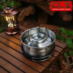 1PC Camping Outdoor 304 Stainless Steel Mini Kettle Portable Compact Teapot for Hiking and Backpacking Durable Lightweight Design with Heat-Resistant Handle Ideal for Boiling Water, Coffee, or Tea