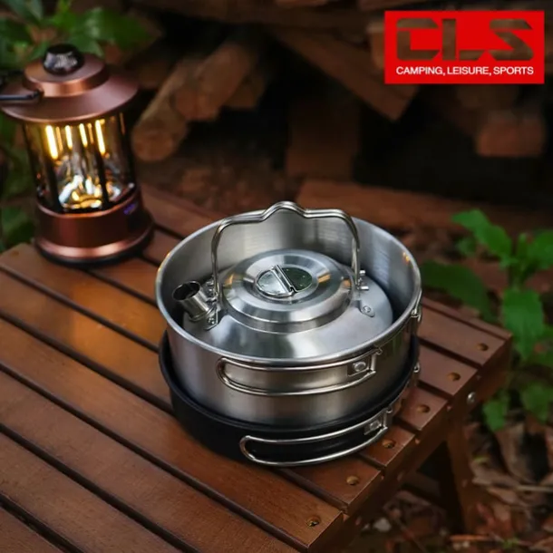 1PC Camping Outdoor 304 Stainless Steel Mini Kettle Portable Compact Teapot for Hiking and Backpacking Durable Lightweight Design with Heat-Resistant Handle Ideal for Boiling Water, Coffee, or Tea