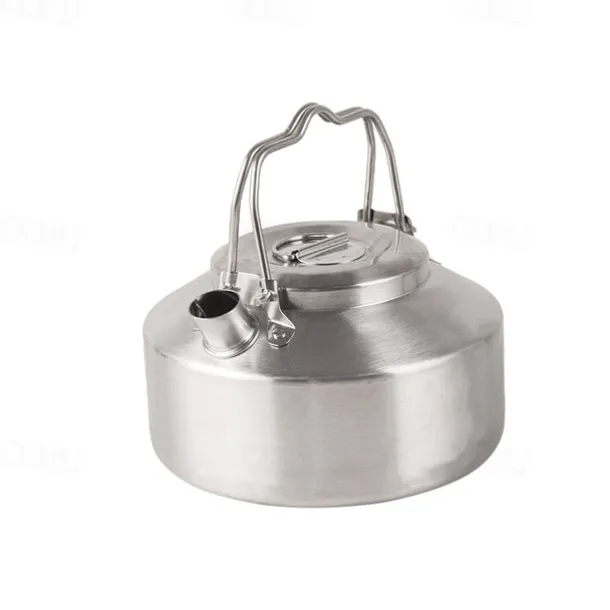 1PC Camping Outdoor 304 Stainless Steel Mini Kettle Portable Compact Teapot for Hiking and Backpacking Durable Lightweight Design with Heat-Resistant Handle Ideal for Boiling Water, Coffee, or Tea