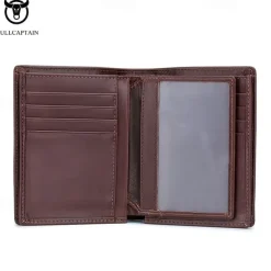 1pc Captain Cow Leather Large-capacity Men's Wallet Driver's License Leather Wallet Multi-card Place Thickened Fashion Brand Wallet