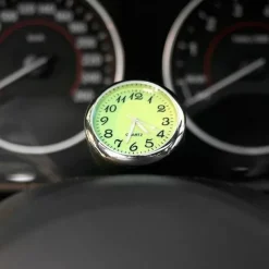 1pc Car Luminous Clock Thermometer Hygrometer Car Decoration Luminous Clock Car Quartz Watch Multi-function Car Interior Decoration